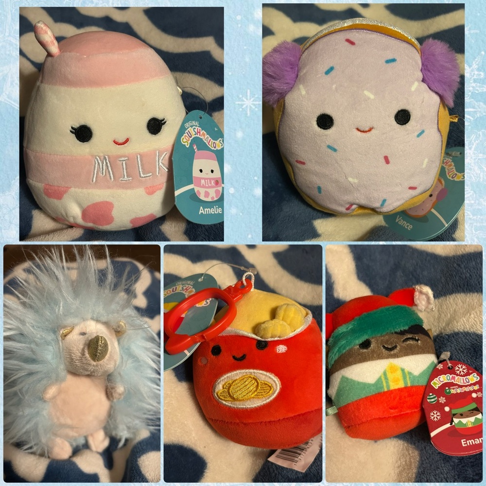 Squishmallows Bundle - Plush Toy Bundle and a FAO Schwarz Hedgehog- 5 Plushies